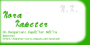 nora kapeter business card